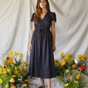 🆕Christy Dawn The Dawn Dress In Noir Camellia Midi Size S